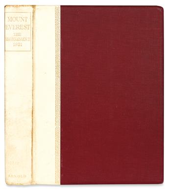 HOWARD-BURY, CHARLES. Mount Everest: The Reconnaissance 1921.  1922.  Large-paper issue.